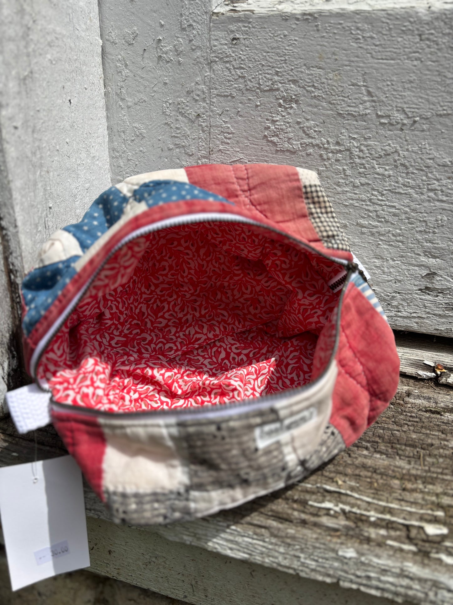 Patriotic Patchwork Quilted Boxy Pouch