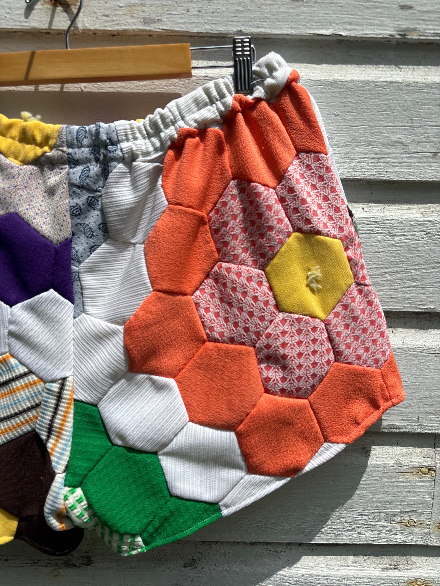 Hexagon Patchwork Quilt Shorts - XXL