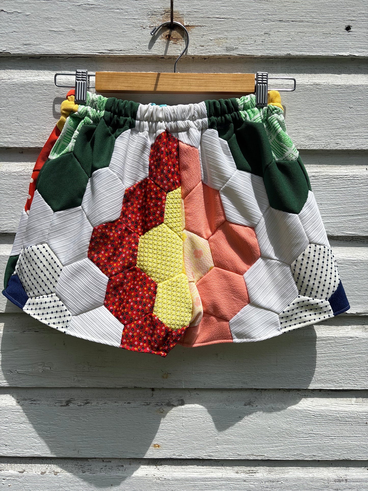 Hexagon Patchwork Quilt Shorts - Small