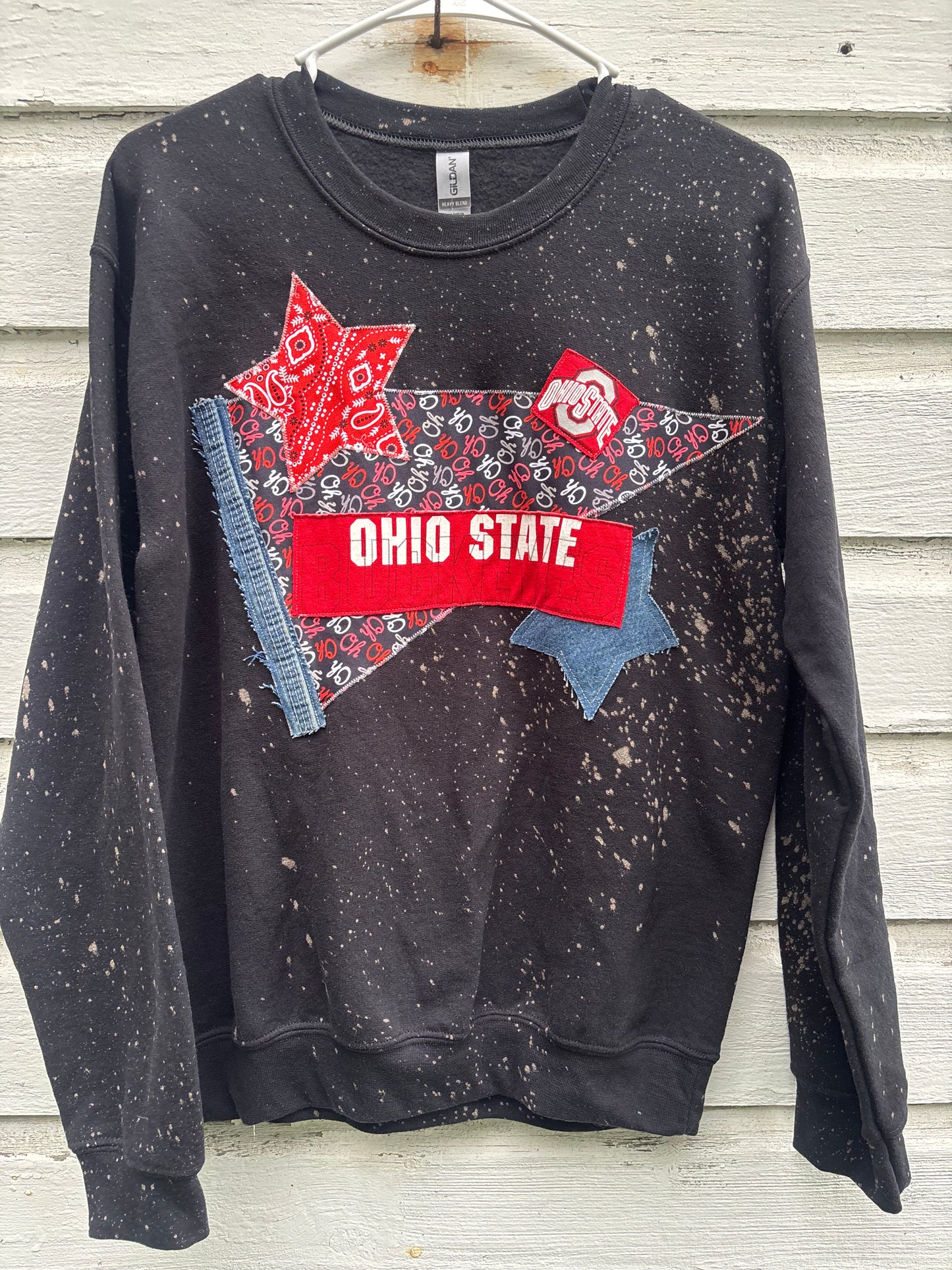 Red and Denim One of a Kind Ohio Pennant Sweatshirt - Small