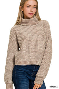 CHENILLE TURTLENECK SWEATER