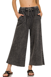 Emily Wide Leg Pants | Ash Black