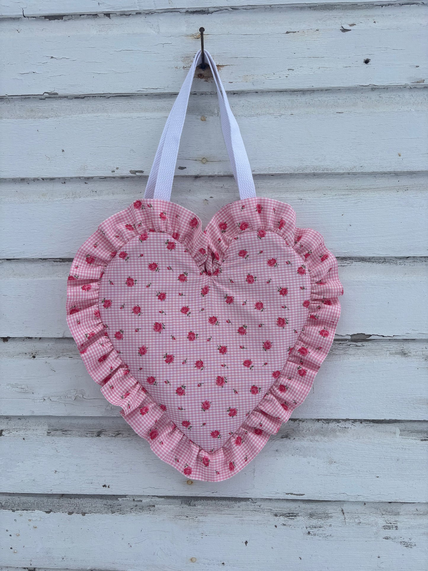 Ruffled Heart Tote Bag