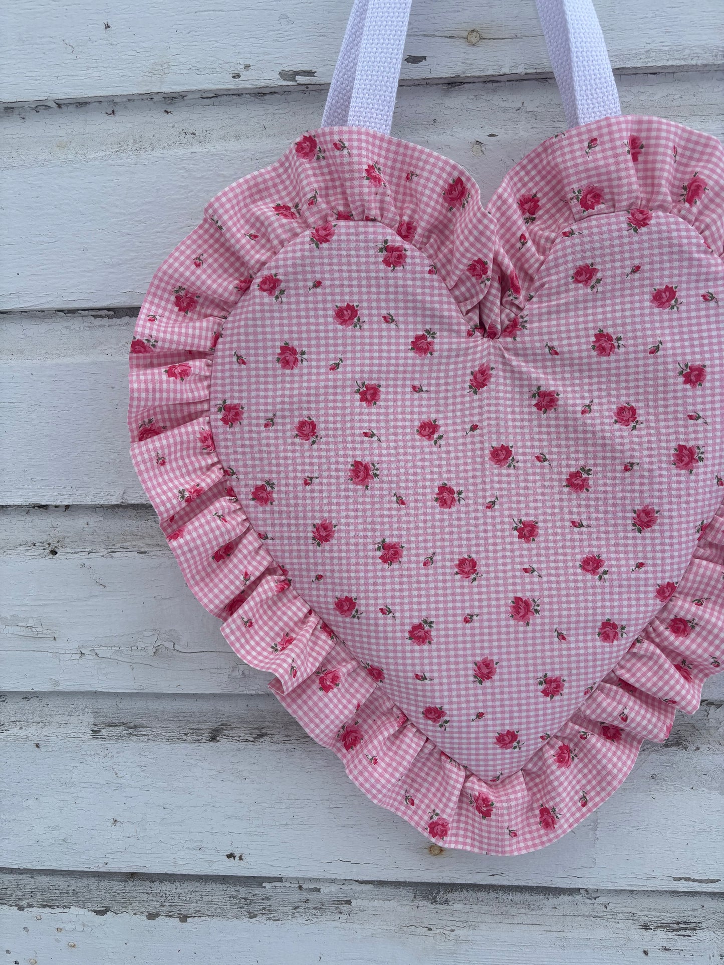 Ruffled Heart Tote Bag