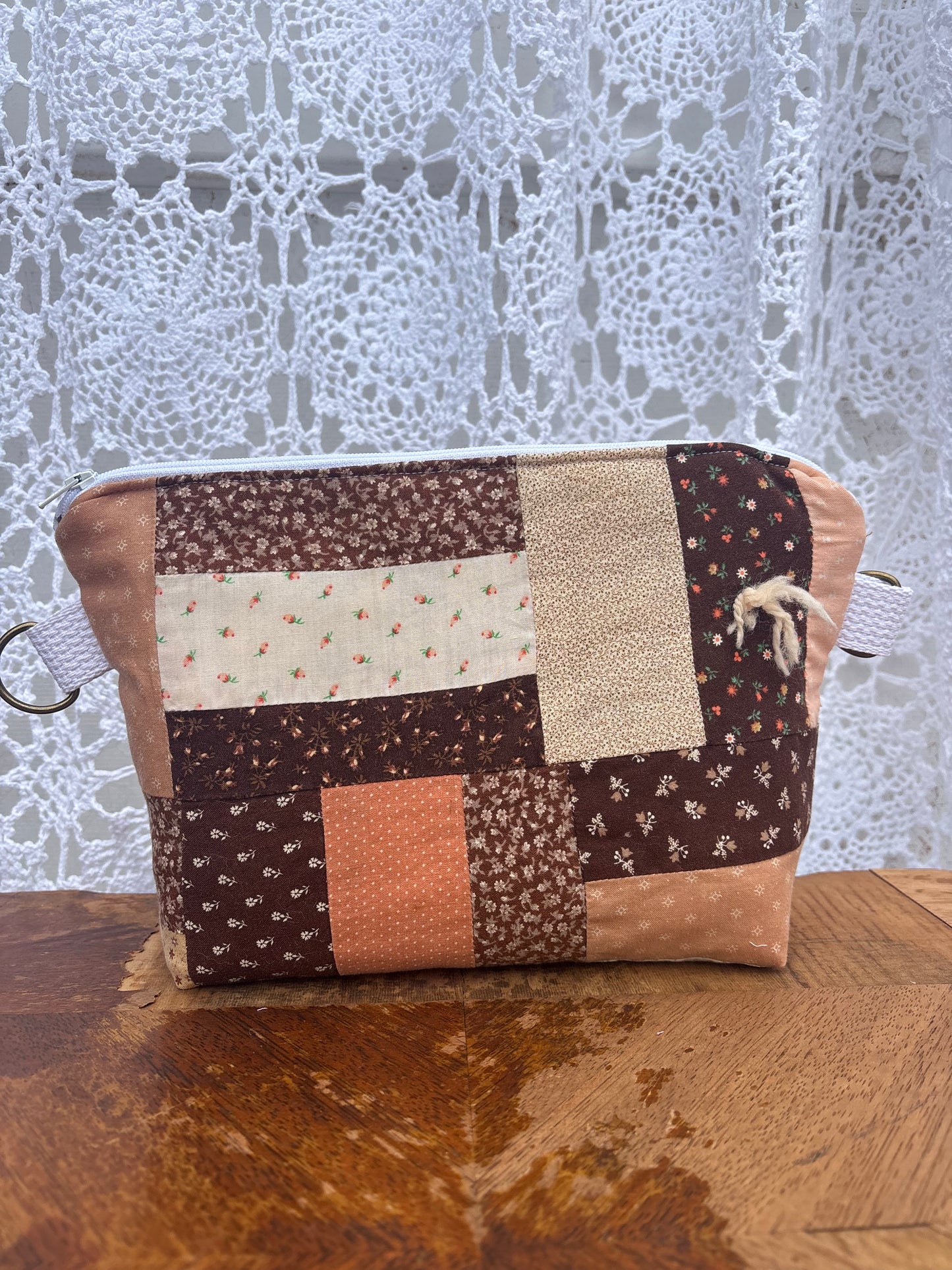 Coral and Brown Belt Bag