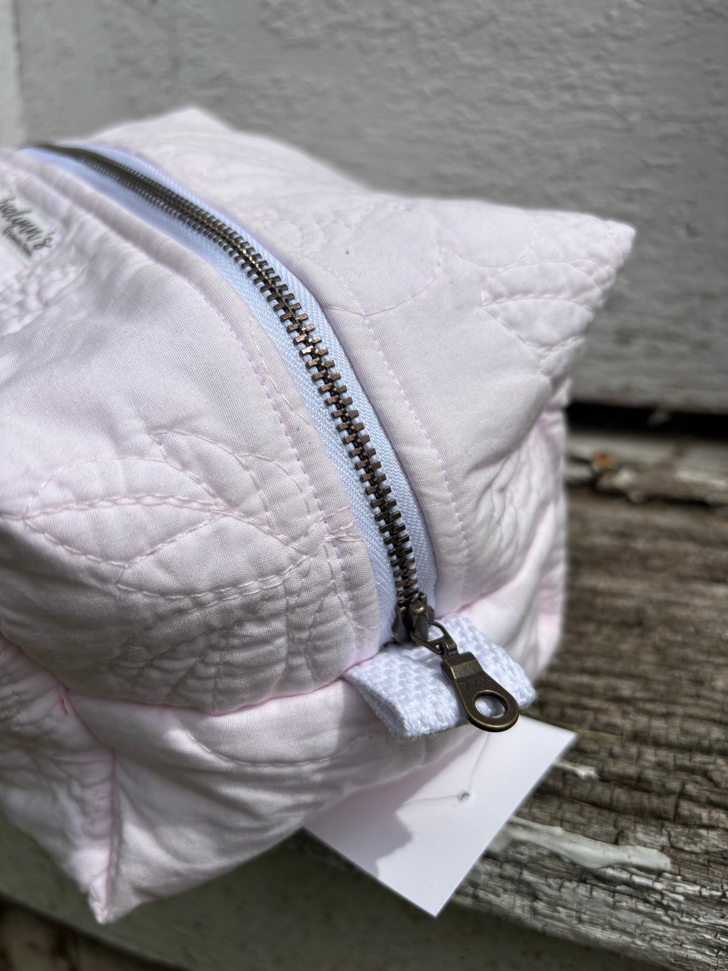 Vintage Pink Quilted Boxy Pouch