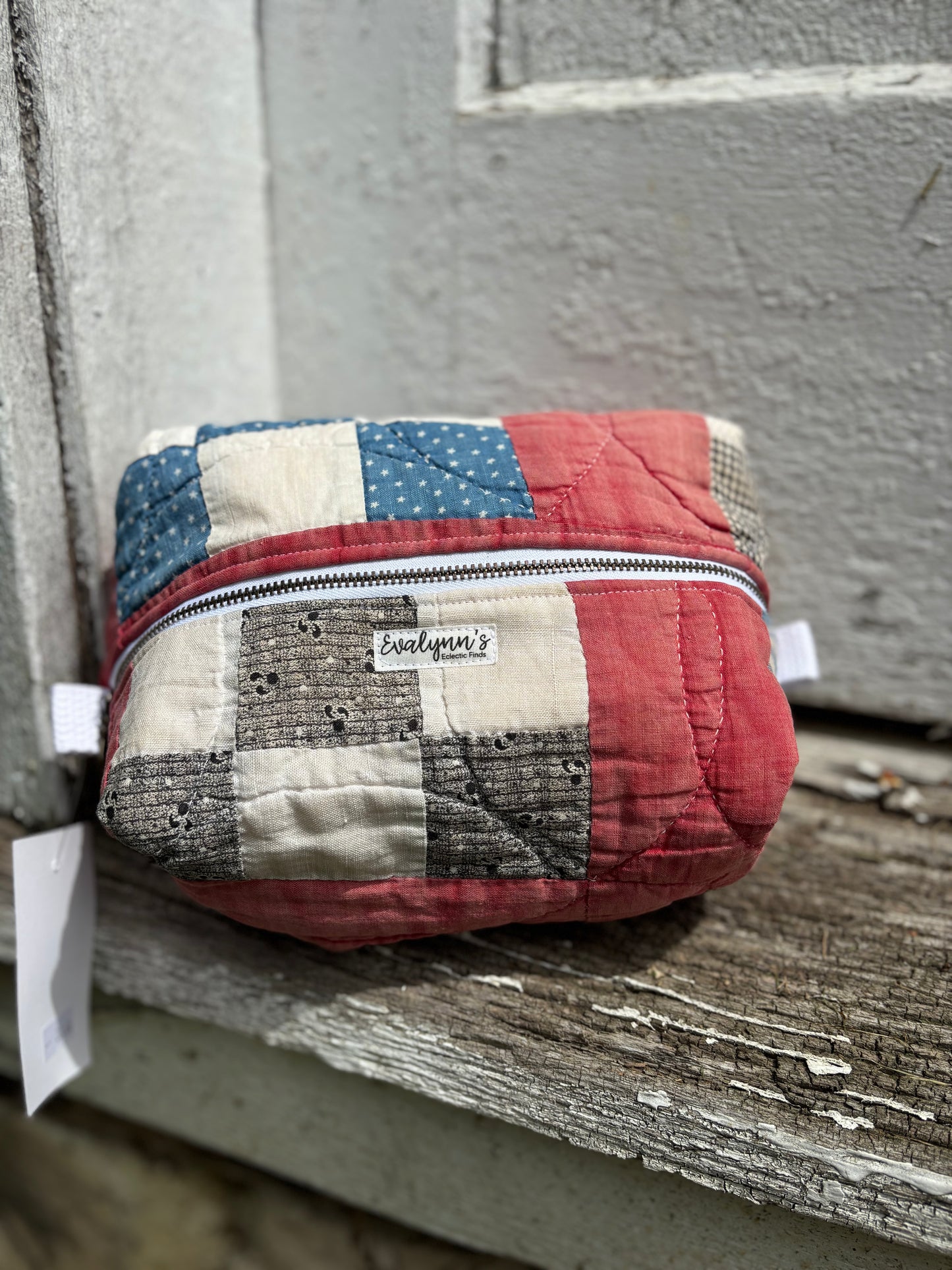 Patriotic Patchwork Quilted Boxy Pouch