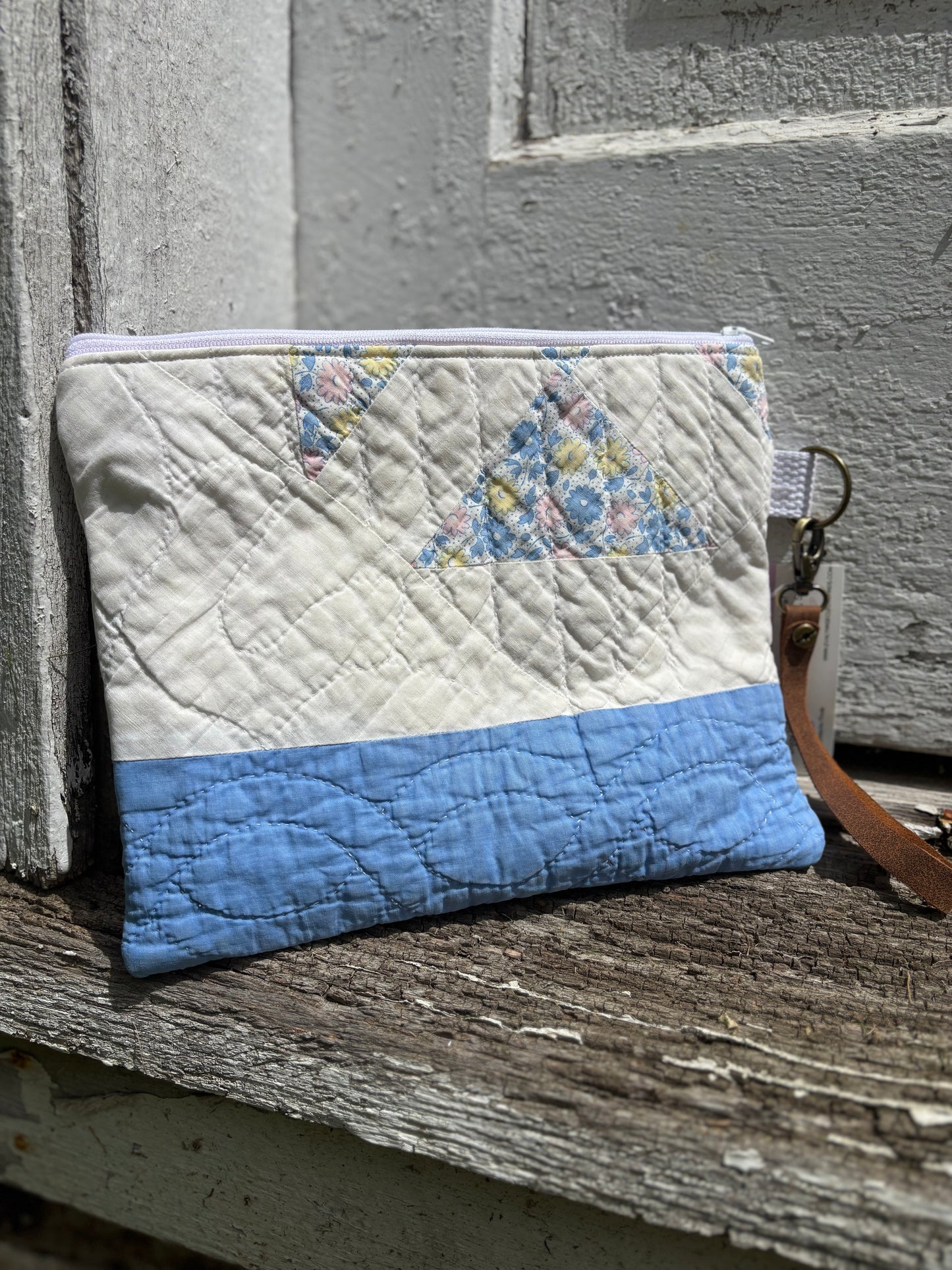 Americana Flag Patchwork Wristlet Pouch