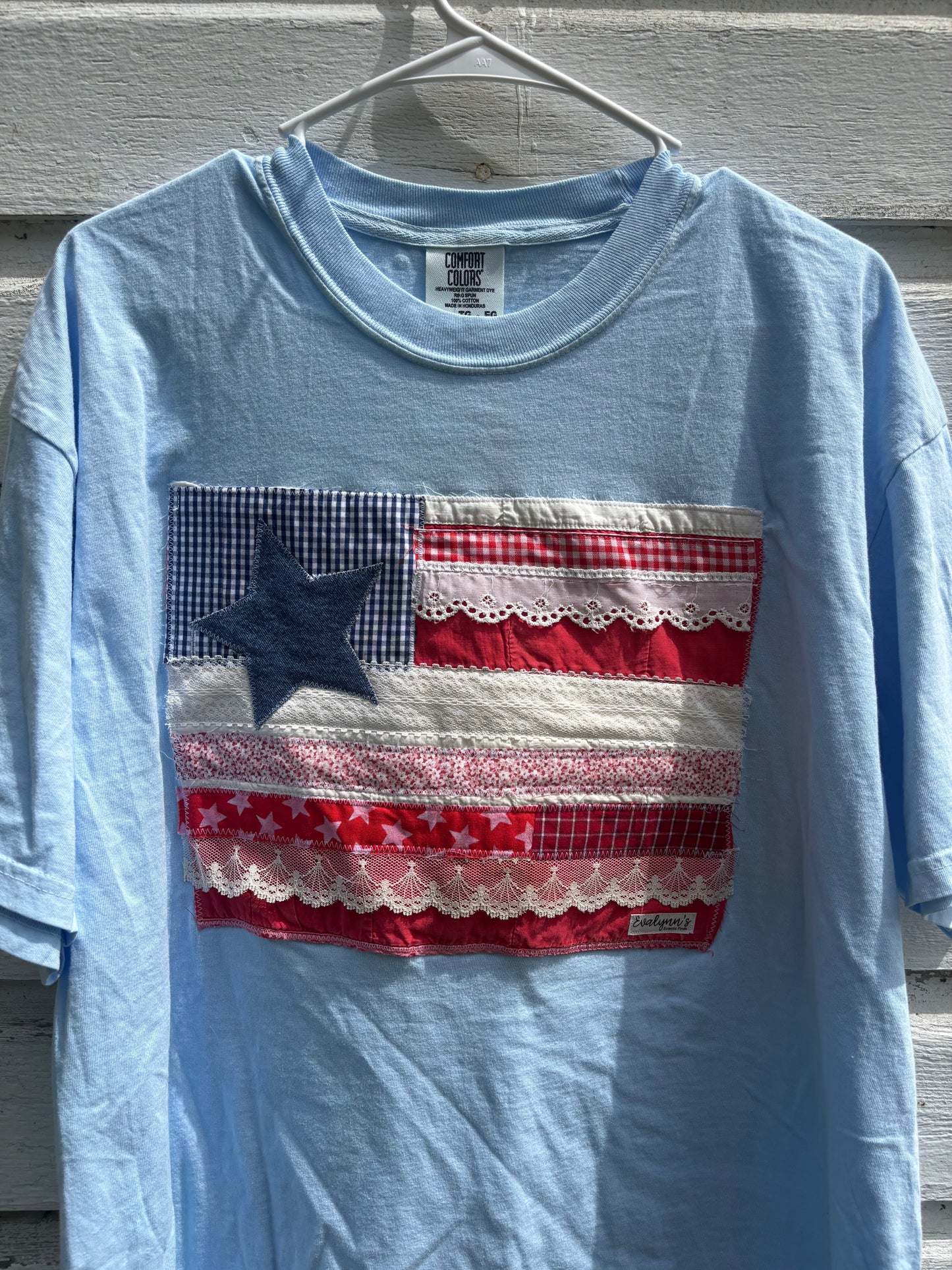 Scrappy Patchwork Americana Flag Tee - XL