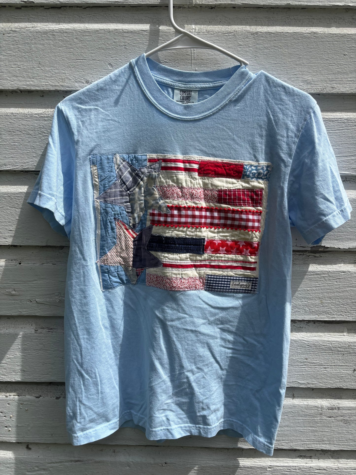 Scrappy Patchwork Americana Flag Tee - Small