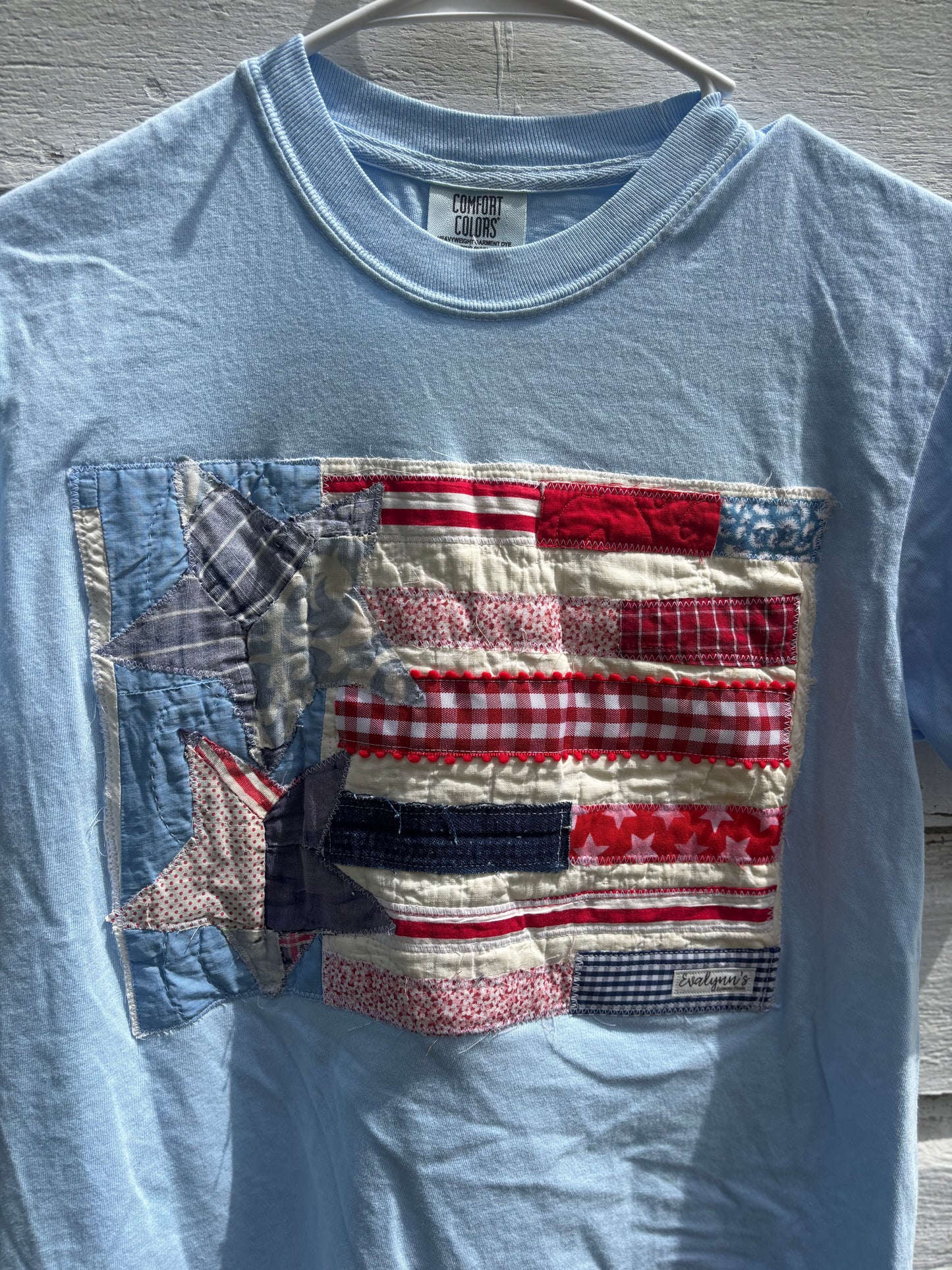Scrappy Patchwork Americana Flag Tee - Small