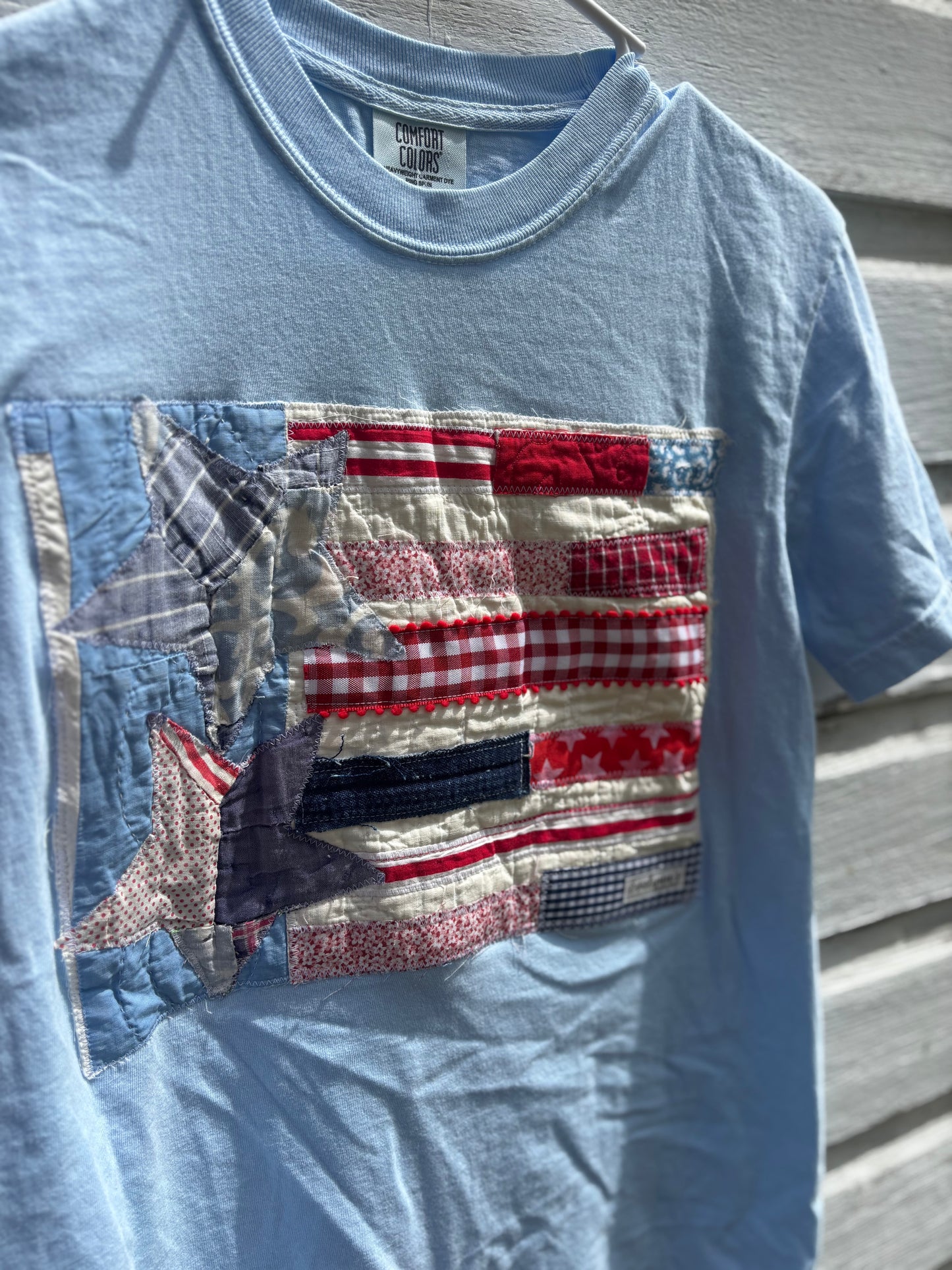 Scrappy Patchwork Americana Flag Tee - Small