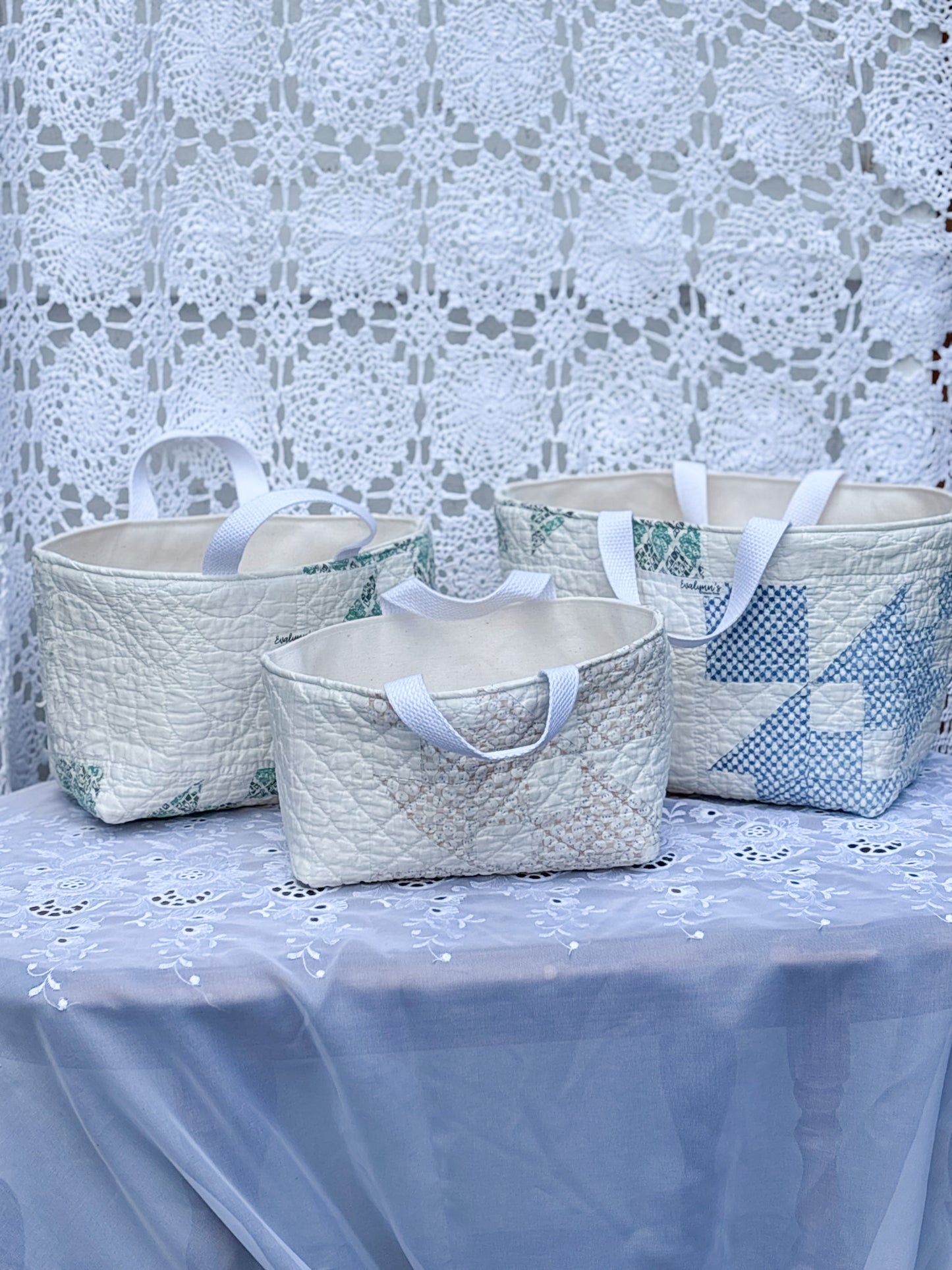 Cream Nesting Quilt Baskets