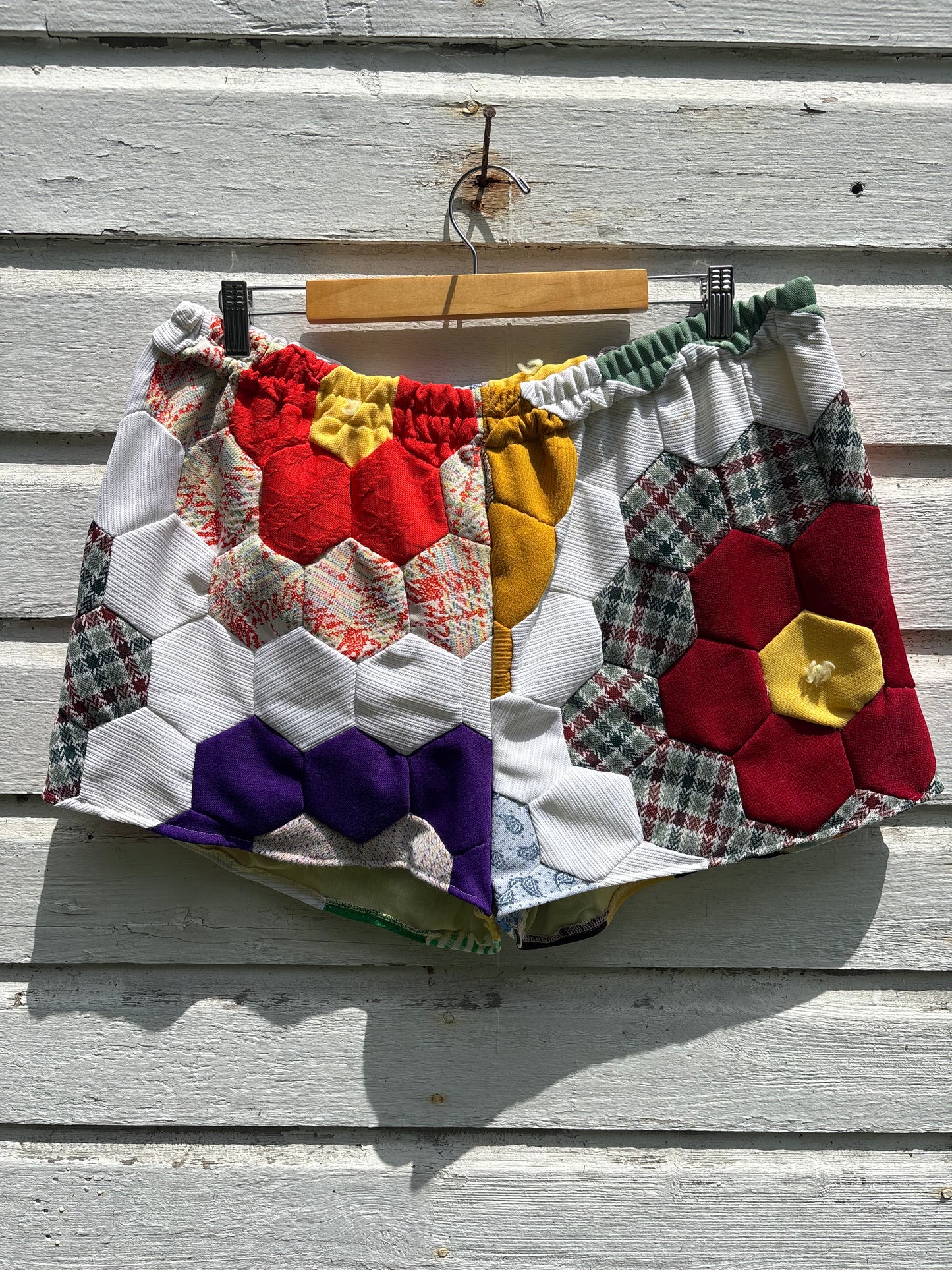 Hexagon Patchwork Quilt Shorts - XXL
