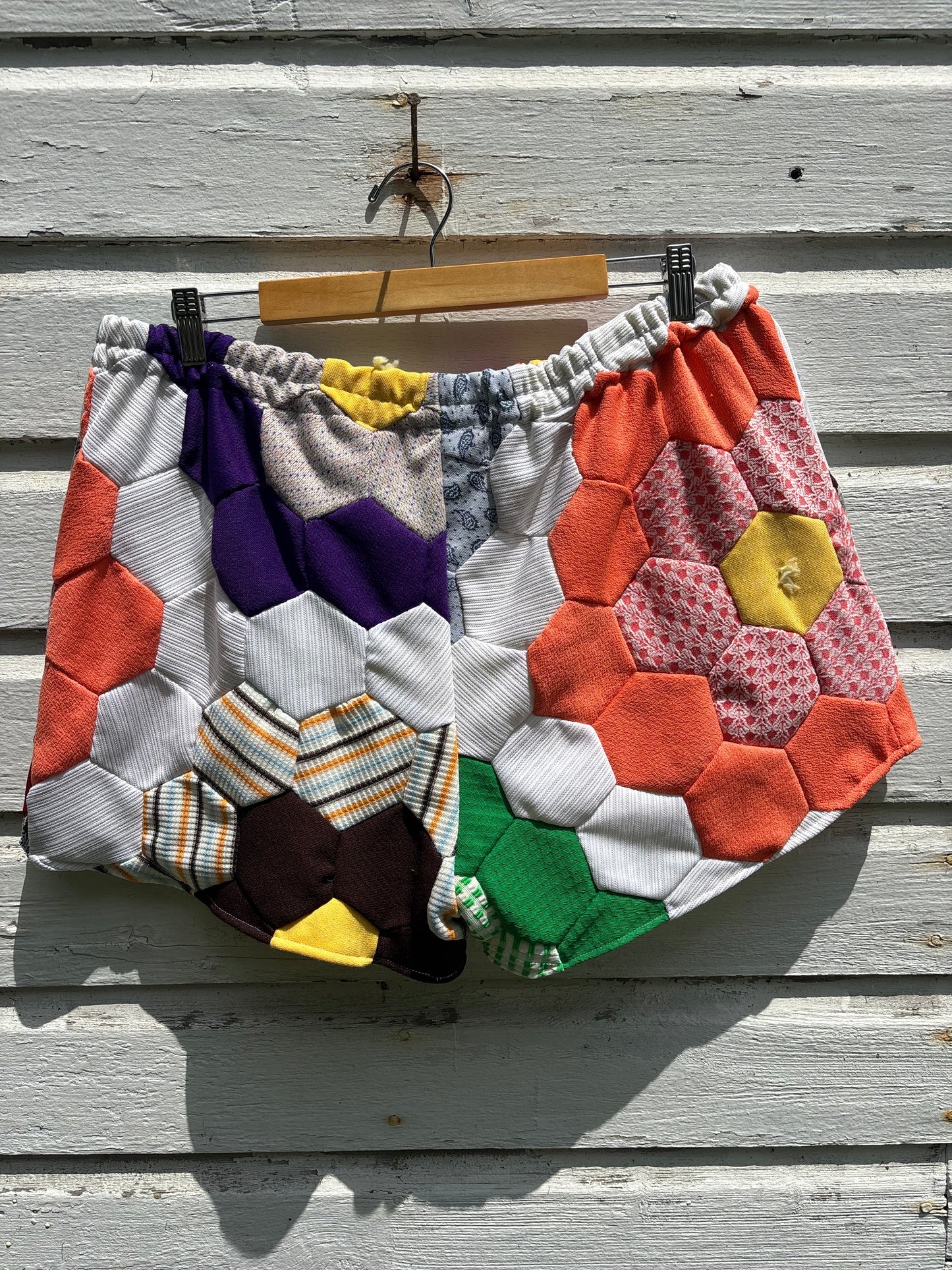 Hexagon Patchwork Quilt Shorts - XXL