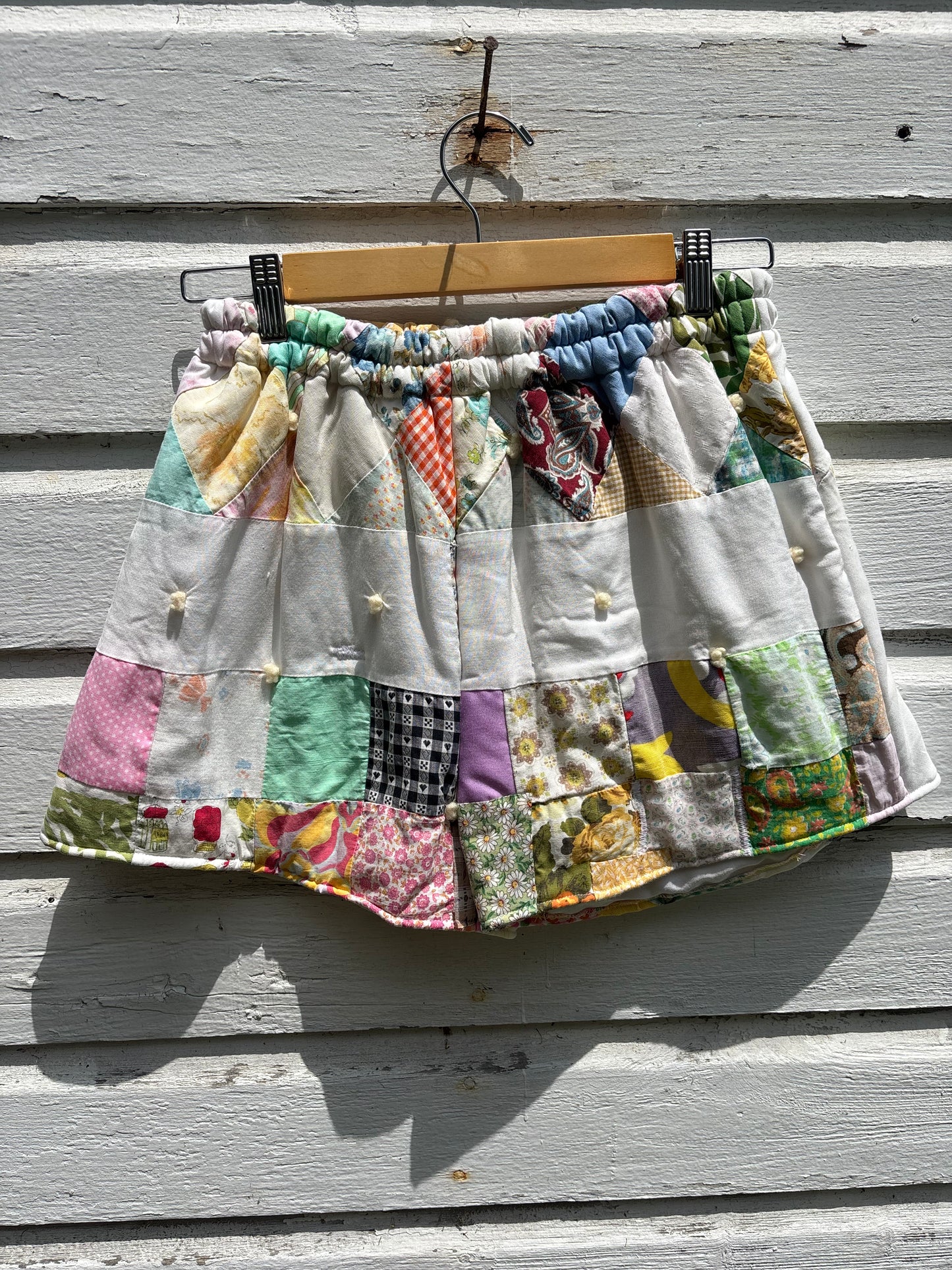 Pastel Patchwork Quilt Shorts - Medium