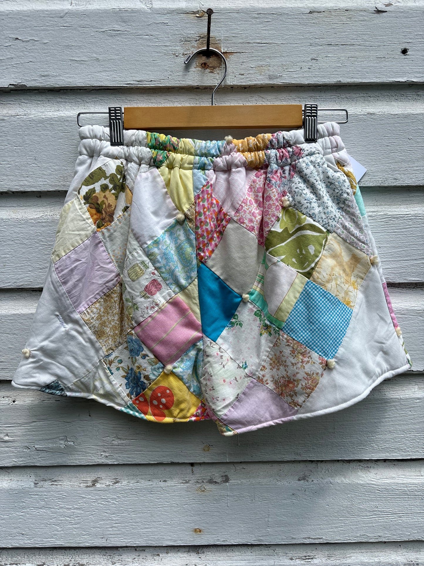 Pastel Patchwork Quilt Shorts - Medium