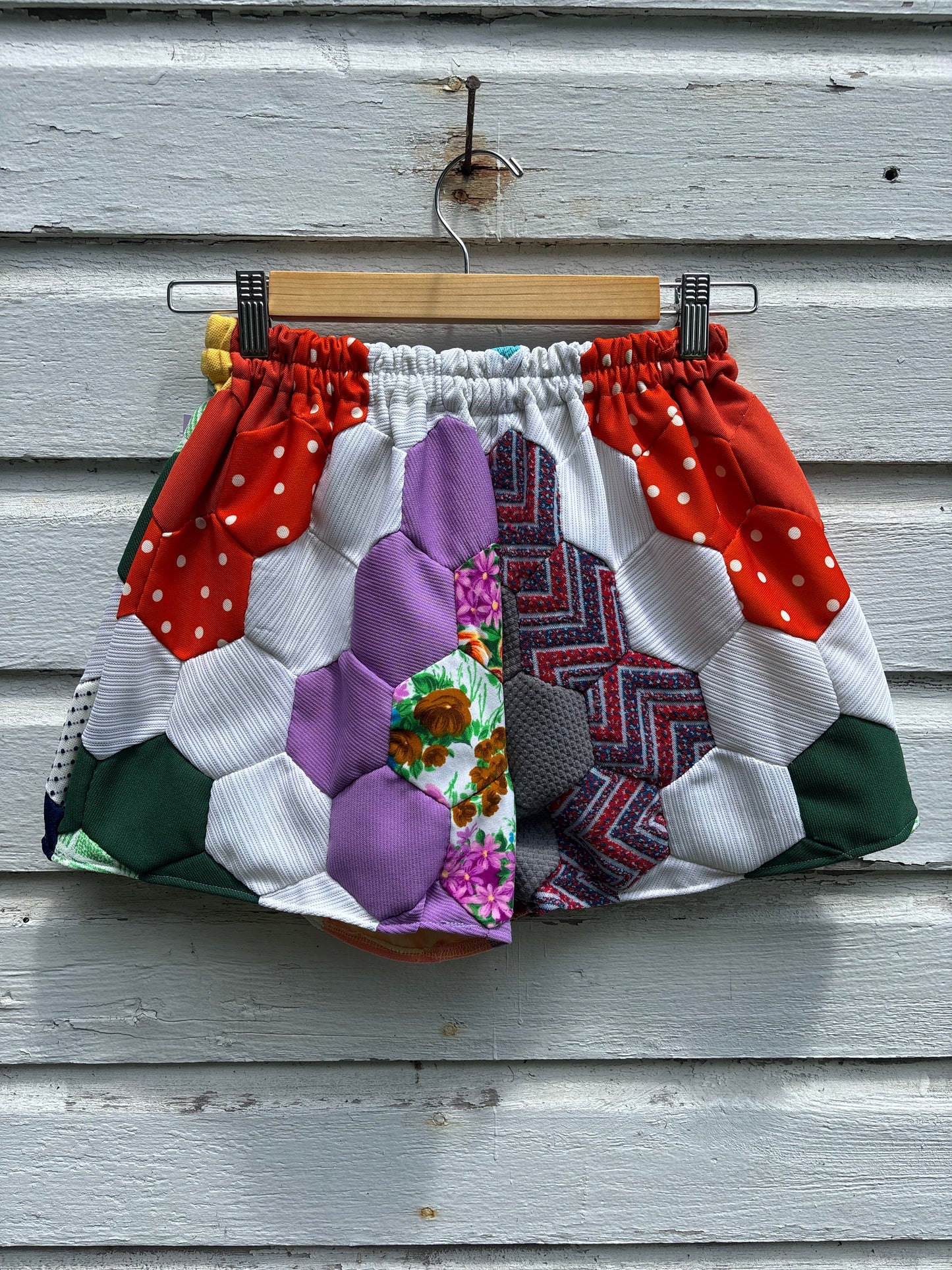 Hexagon Patchwork Quilt Shorts - Small