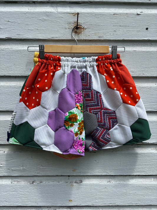 Hexagon Patchwork Quilt Shorts - Small