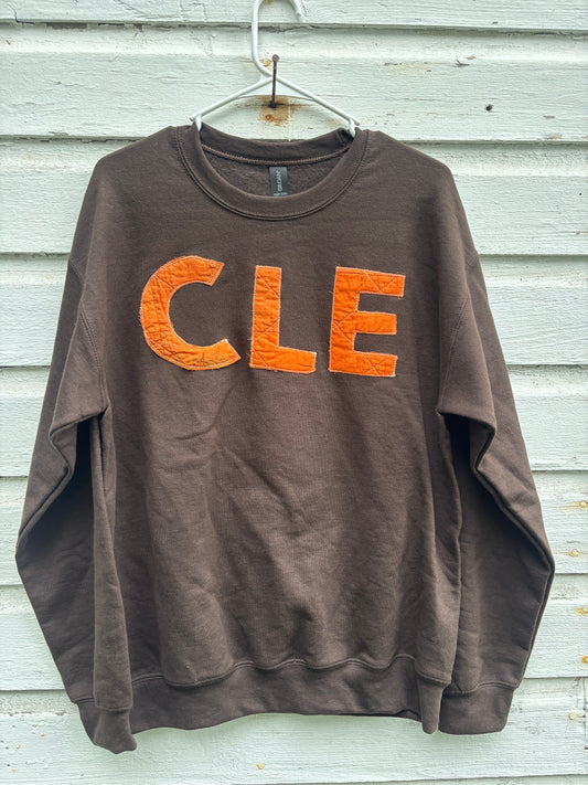 Brown CLE Quilt Sweatshirt - Small