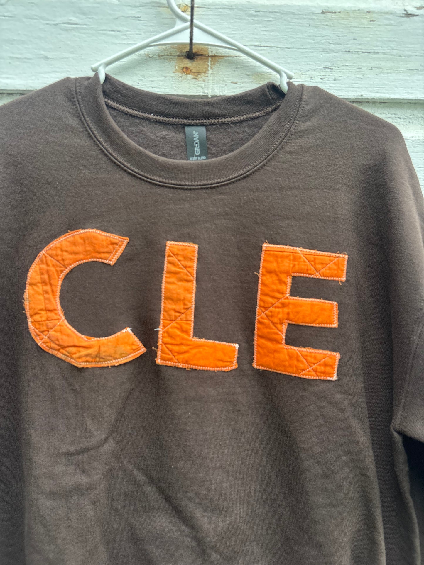 Brown CLE Quilt Sweatshirt - Small