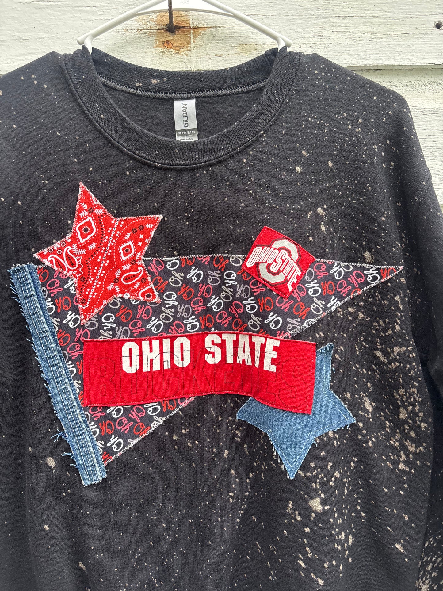 Red and Denim One of a Kind Ohio Pennant Sweatshirt - Small